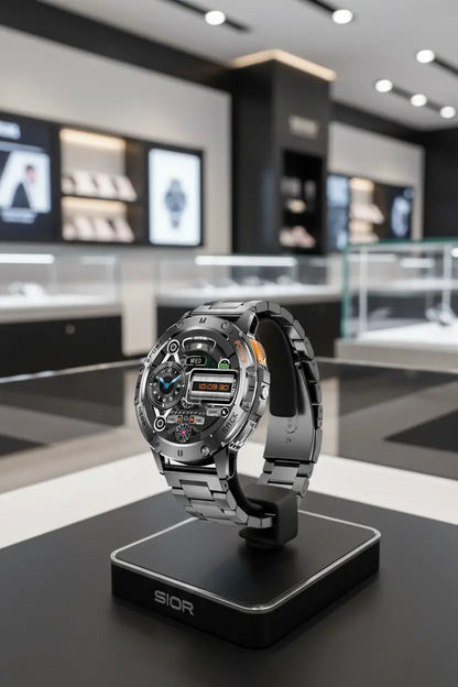 FOXBOX Military Smart Watch for Men with Flashlight