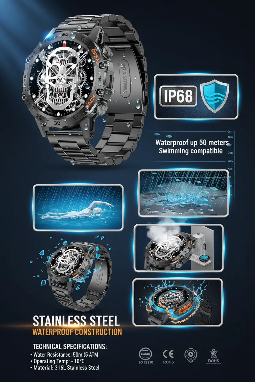 FOXBOX Smart Watch for Men Answer/Make Call for Android iOS 400mAh Military Smartwatch Heart Rate Blood Oxygen Sleep Monitor Step Counter 2 Straps1.39" HD Waterproof Outdoor Smart Watches Black