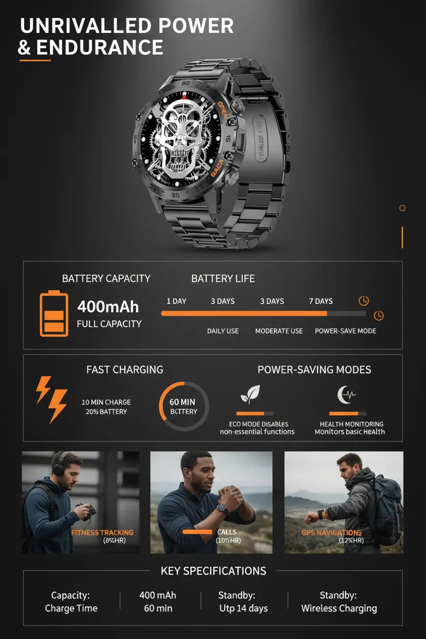 FOXBOX Smart Watch for Men Answer/Make Call for Android iOS 400mAh Military Smartwatch Heart Rate Blood Oxygen Sleep Monitor Step Counter 2 Straps1.39" HD Waterproof Outdoor Smart Watches Black