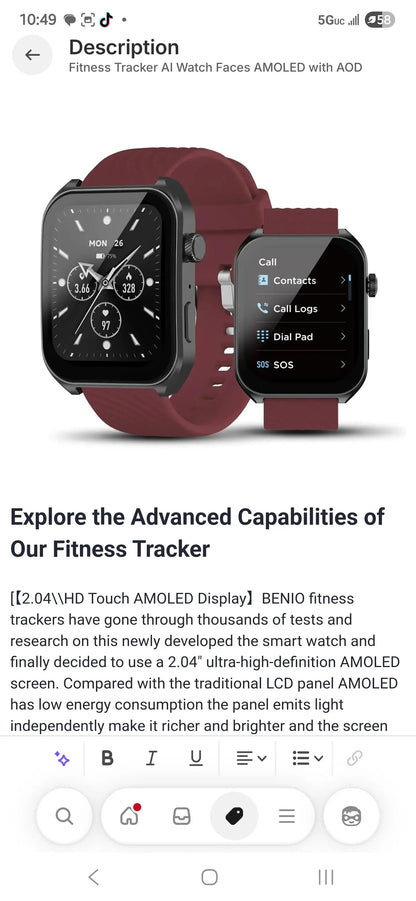 Fitness Tracker AI Watch Faces AMOLED with AOD