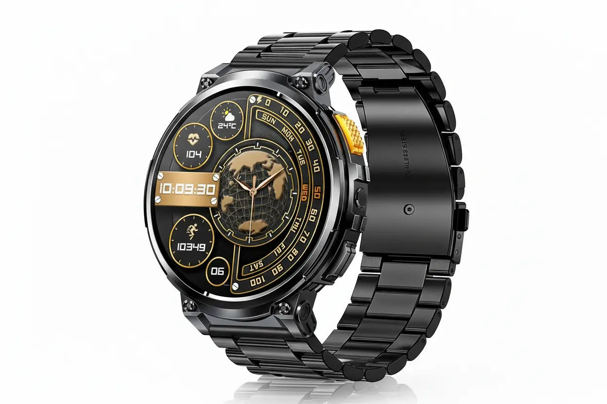 Foxhawk Military Smart Watch for Men with LED Flashlight 1.85” Rugged Smart Watch 730mAh Battery 114 Sports Modes Fitness Watch Heart Rate Sleep Tracker Tactical Smartwatch for iOS Android