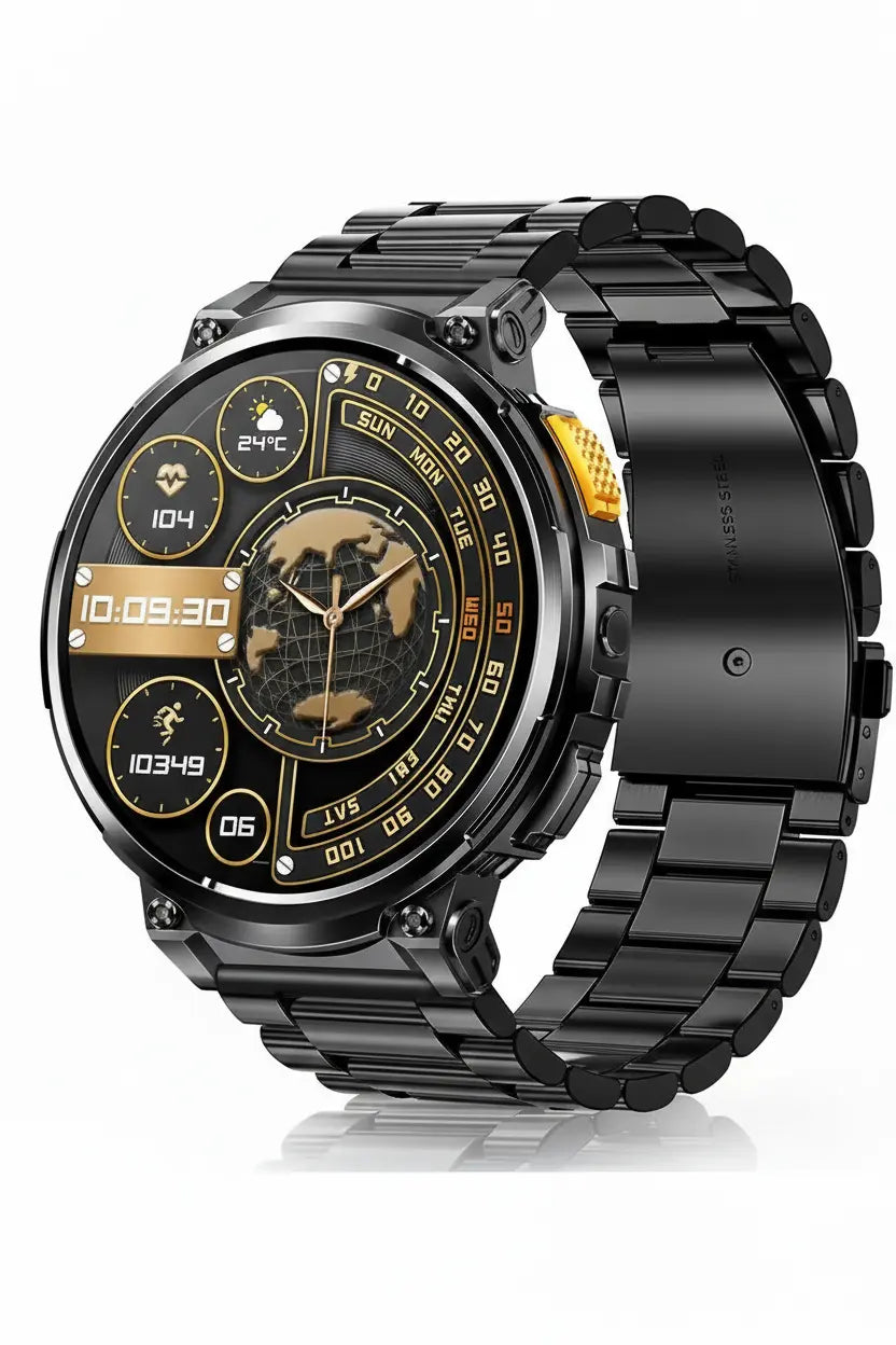 Foxhawk Military Smart Watch for Men with LED Flashlight 1.85” Rugged Smart Watch 730mAh Battery 114 Sports Modes Fitness Watch Heart Rate Sleep Tracker Tactical Smartwatch for iOS Android