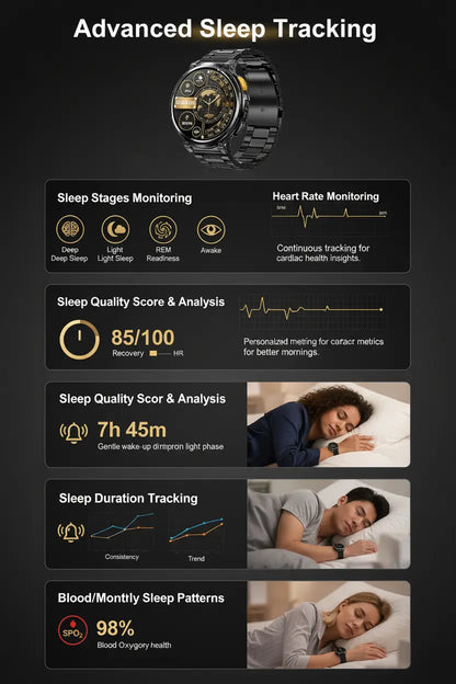 Foxhawk Military Smart Watch for Men with LED Flashlight 1.85” Rugged Smart Watch 730mAh Battery 114 Sports Modes Fitness Watch Heart Rate Sleep Tracker Tactical Smartwatch for iOS Android