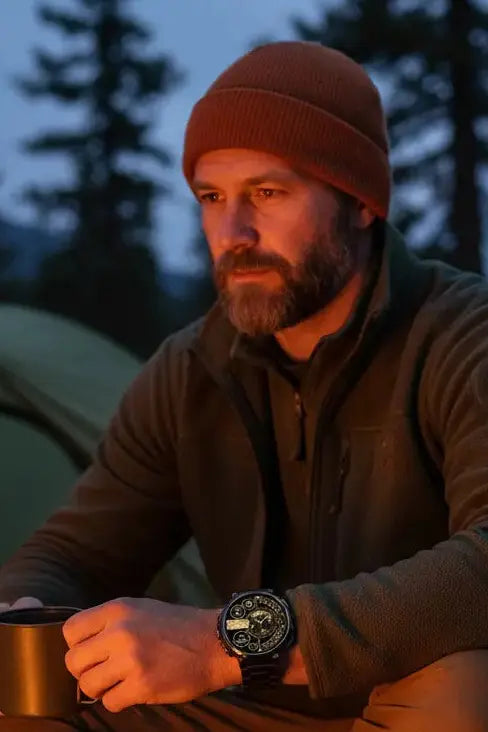 Foxhawk Military Smart Watch for Men with LED Flashlight 1.85” Rugged Smart Watch 730mAh Battery 114 Sports Modes Fitness Watch Heart Rate Sleep Tracker Tactical Smartwatch for iOS Android