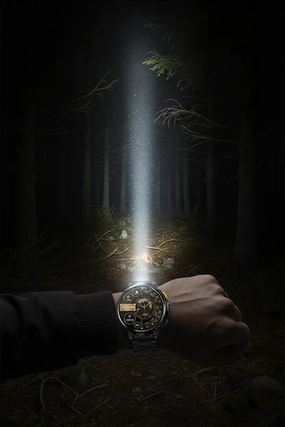 Foxhawk Military Smart Watch for Men with LED Flashlight 1.85” Rugged Smart Watch 730mAh Battery 114 Sports Modes Fitness Watch Heart Rate Sleep Tracker Tactical Smartwatch for iOS Android