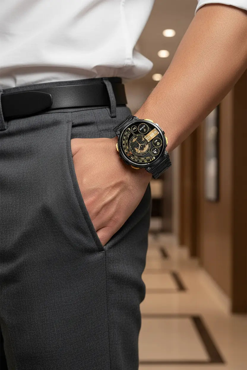 Foxhawk Military Smart Watch for Men with LED Flashlight 1.85” Rugged Smart Watch 730mAh Battery 114 Sports Modes Fitness Watch Heart Rate Sleep Tracker Tactical Smartwatch for iOS Android