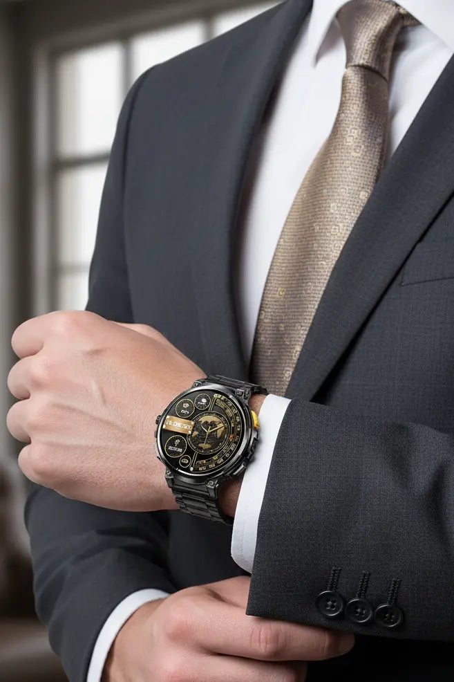 Foxhawk Military Smart Watch for Men with LED Flashlight 1.85” Rugged Smart Watch 730mAh Battery 114 Sports Modes Fitness Watch Heart Rate Sleep Tracker Tactical Smartwatch for iOS Android