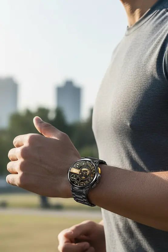 Foxhawk Military Smart Watch for Men with LED Flashlight 1.85” Rugged Smart Watch 730mAh Battery 114 Sports Modes Fitness Watch Heart Rate Sleep Tracker Tactical Smartwatch for iOS Android