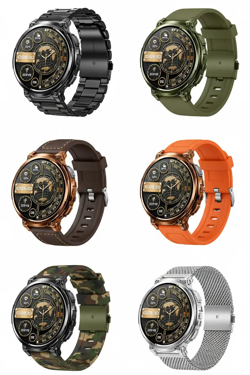 Foxhawk Military Smart Watch for Men with LED Flashlight 1.85” Rugged Smart Watch 730mAh Battery 114 Sports Modes Fitness Watch Heart Rate Sleep Tracker Tactical Smartwatch for iOS Android