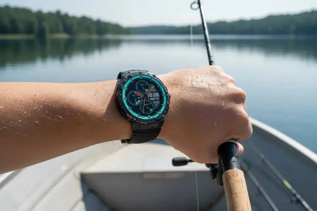 Gloryfit Smart Watch for Men Women 1.43" AMOLED Fitness Tracker 50M Waterproof Sport Watch with Heart Rate/SpO2/Sleep Monitor/Pedometer 480mAh Military Smartwatch(Answer/Dial Call) for Android iOS The Blue Coil