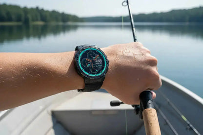 Gloryfit Smart Watch for Men Women 1.43" AMOLED Fitness Tracker 50M Waterproof Sport Watch with Heart Rate/SpO2/Sleep Monitor/Pedometer 480mAh Military Smartwatch(Answer/Dial Call) for Android iOS The Blue Coil