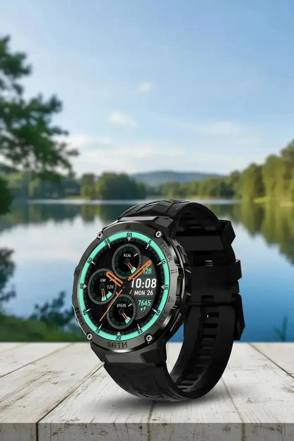 Gloryfit Smart Watch for Men Women 1.43" AMOLED Fitness Tracker 50M Waterproof Sport Watch with Heart Rate/SpO2/Sleep Monitor/Pedometer 480mAh Military Smartwatch(Answer/Dial Call) for Android iOS The Blue Coil