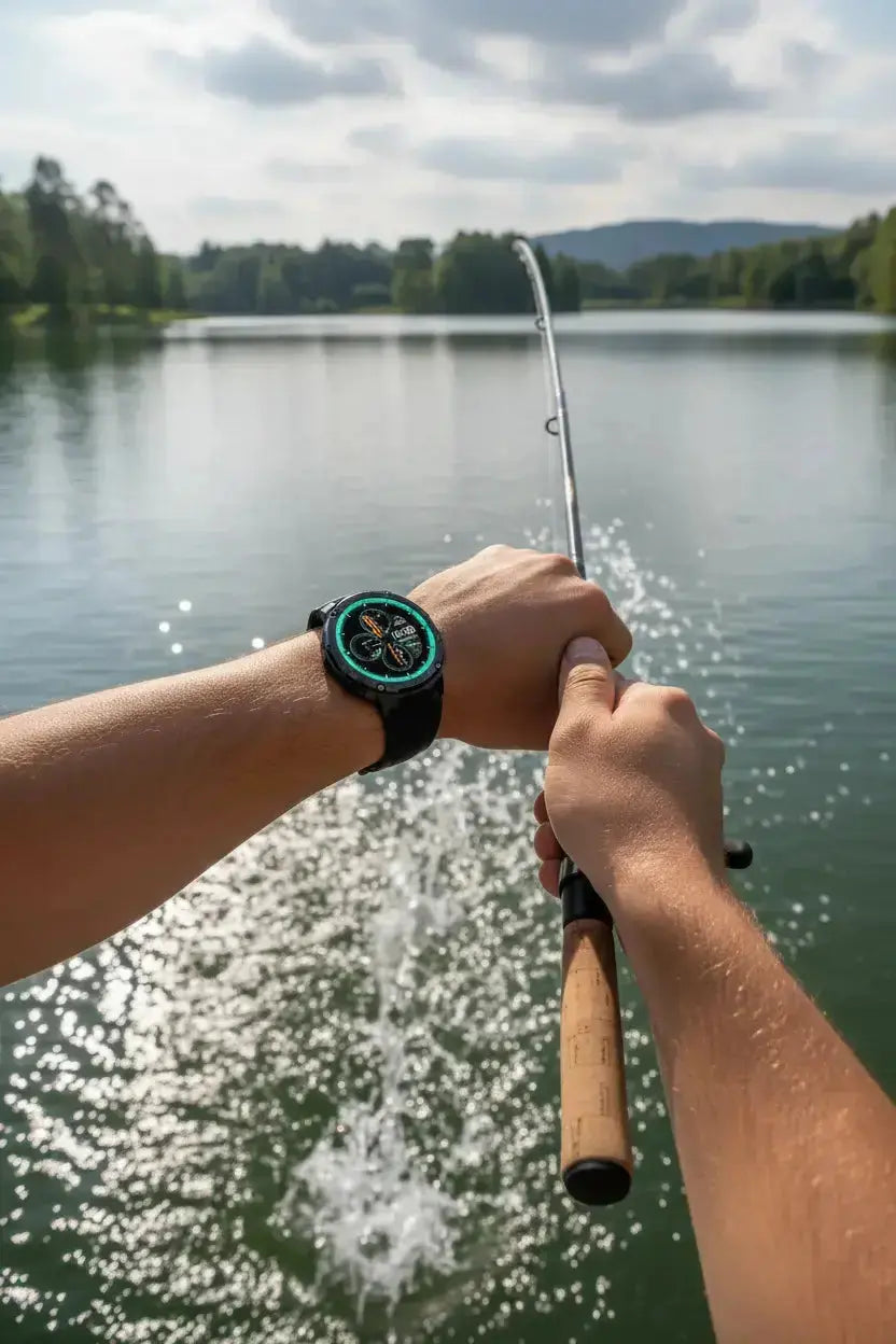 Gloryfit Smart Watch for Men Women 1.43" AMOLED Fitness Tracker 50M Waterproof Sport Watch with Heart Rate/SpO2/Sleep Monitor/Pedometer 480mAh Military Smartwatch(Answer/Dial Call) for Android iOS The Blue Coil