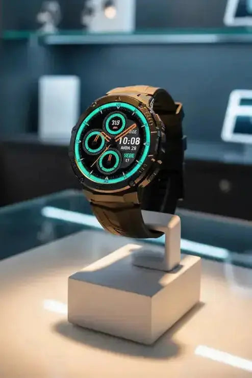 Gloryfit Smart Watch for Men Women 1.43" AMOLED Fitness Tracker 50M Waterproof Sport Watch with Heart Rate/SpO2/Sleep Monitor/Pedometer 480mAh Military Smartwatch(Answer/Dial Call) for Android iOS The Blue Coil