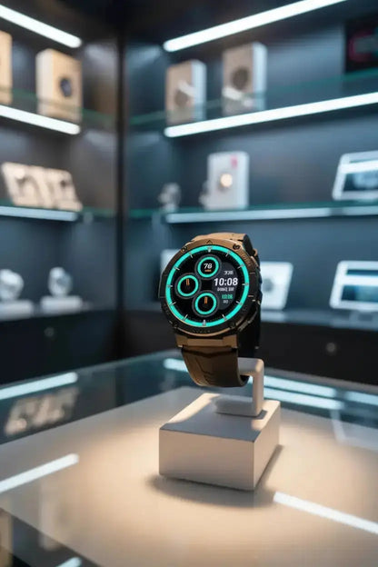 Gloryfit Smart Watch for Men Women 1.43" AMOLED Fitness Tracker 50M Waterproof Sport Watch with Heart Rate/SpO2/Sleep Monitor/Pedometer 480mAh Military Smartwatch(Answer/Dial Call) for Android iOS The Blue Coil