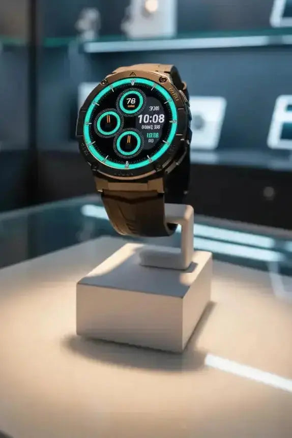 Gloryfit Smart Watch for Men Women 1.43" AMOLED Fitness Tracker 50M Waterproof Sport Watch with Heart Rate/SpO2/Sleep Monitor/Pedometer 480mAh Military Smartwatch(Answer/Dial Call) for Android iOS The Blue Coil