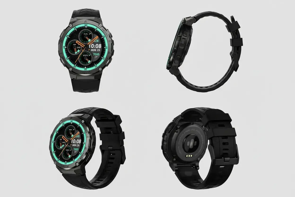 Gloryfit Smart Watch for Men Women 1.43" AMOLED Fitness Tracker 50M Waterproof Sport Watch with Heart Rate/SpO2/Sleep Monitor/Pedometer 480mAh Military Smartwatch(Answer/Dial Call) for Android iOS The Blue Coil