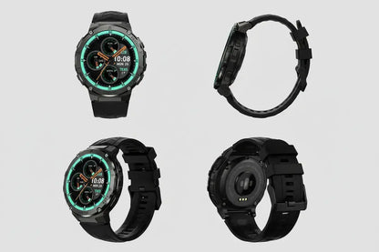 Gloryfit Smart Watch for Men Women 1.43" AMOLED Fitness Tracker 50M Waterproof Sport Watch with Heart Rate/SpO2/Sleep Monitor/Pedometer 480mAh Military Smartwatch(Answer/Dial Call) for Android iOS The Blue Coil