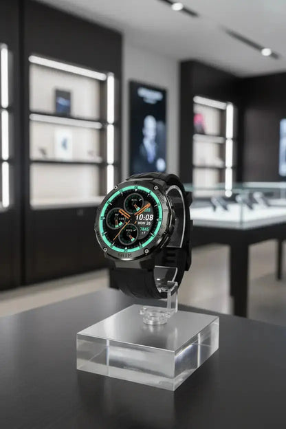 Gloryfit Smart Watch for Men Women 1.43" AMOLED Fitness Tracker 50M Waterproof Sport Watch with Heart Rate/SpO2/Sleep Monitor/Pedometer 480mAh Military Smartwatch(Answer/Dial Call) for Android iOS The Blue Coil