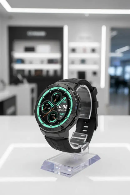 Gloryfit Smart Watch for Men Women 1.43" AMOLED Fitness Tracker 50M Waterproof Sport Watch with Heart Rate/SpO2/Sleep Monitor/Pedometer 480mAh Military Smartwatch(Answer/Dial Call) for Android iOS The Blue Coil