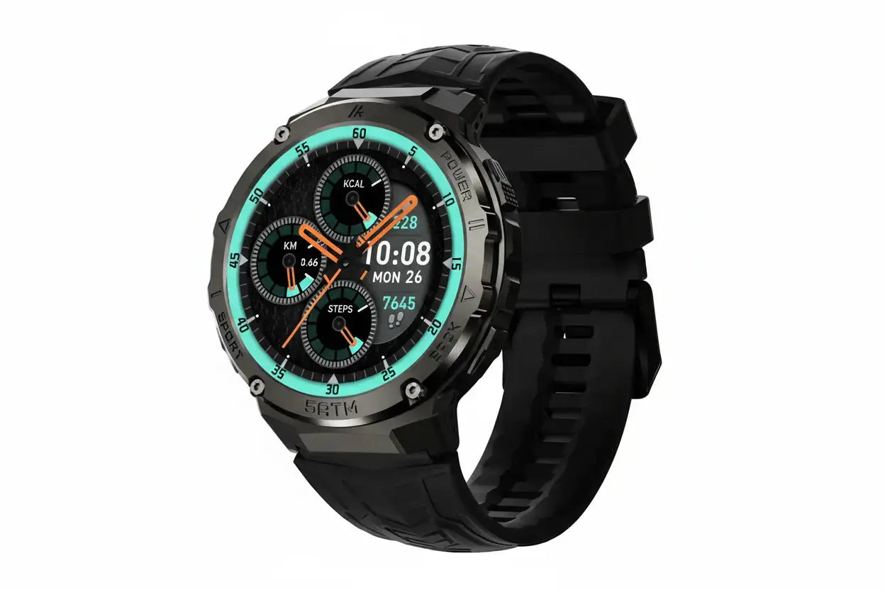 Gloryfit Smart Watch for Men Women 1.43" AMOLED Fitness Tracker 50M Waterproof Sport Watch with Heart Rate/SpO2/Sleep Monitor/Pedometer 480mAh Military Smartwatch(Answer/Dial Call) for Android iOS The Blue Coil