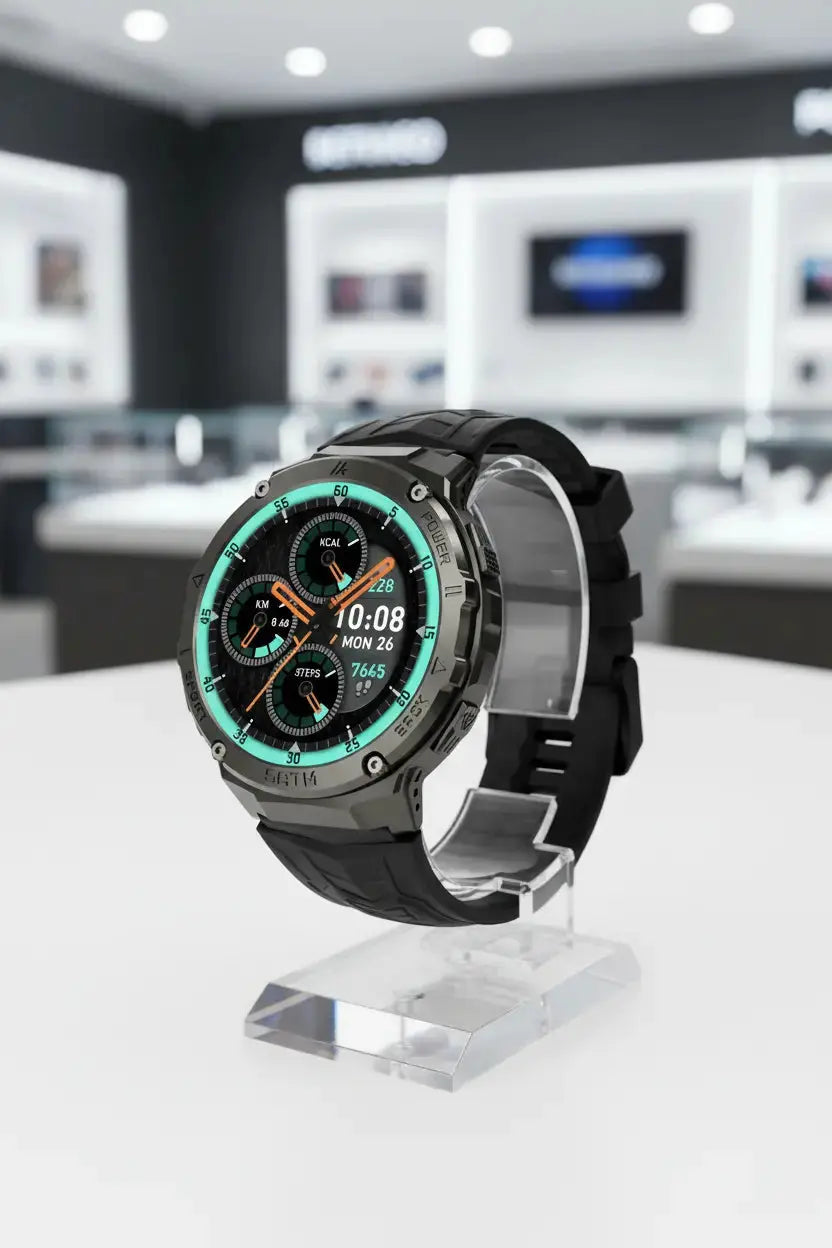 Gloryfit Smart Watch for Men Women 1.43" AMOLED Fitness Tracker 50M Waterproof Sport Watch with Heart Rate/SpO2/Sleep Monitor/Pedometer 480mAh Military Smartwatch(Answer/Dial Call) for Android iOS The Blue Coil