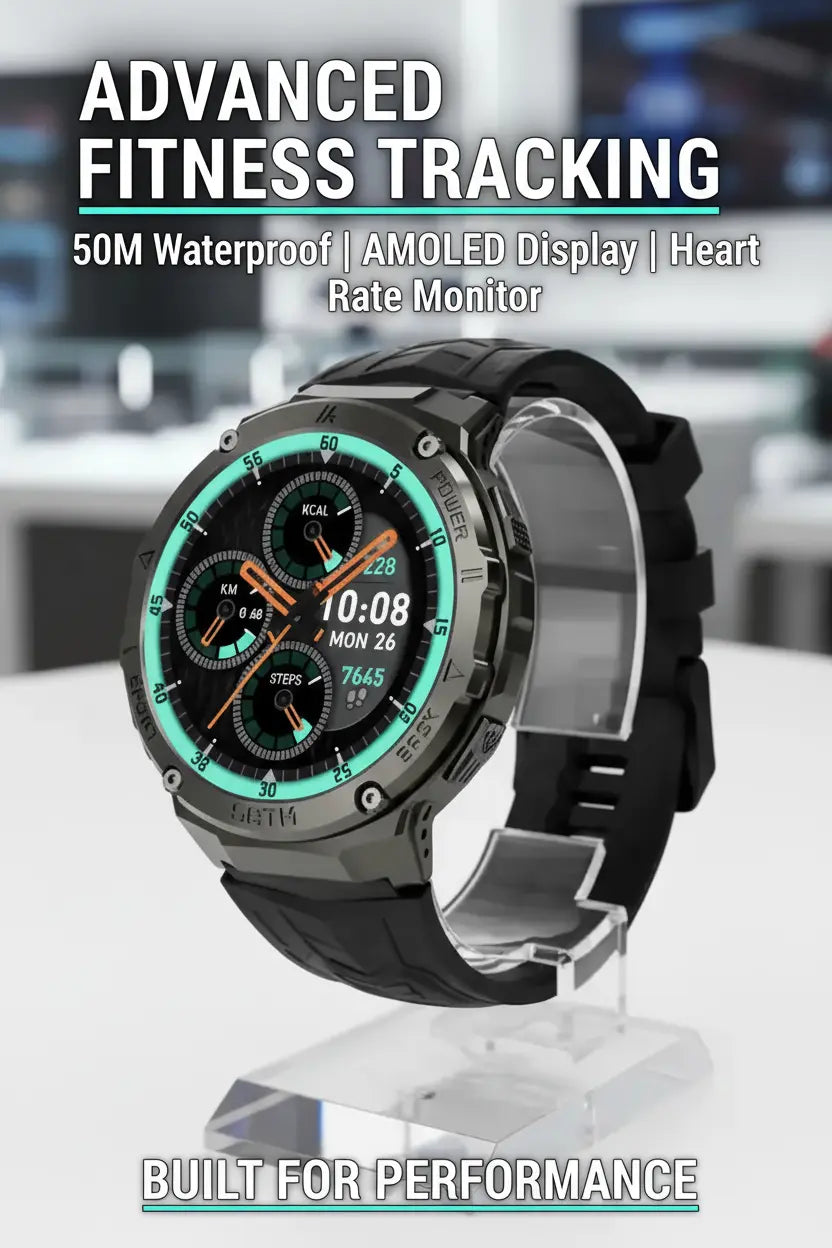 Gloryfit T10 Smart Watch with 1.43" AMOLED Always-On Display & Bluetooth Calling | Selected by Blue Coil Tech