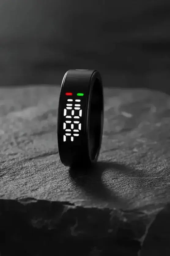 Gwenland Smart Ring Health Ring - Smart Rings for Women Men Fitness Tracker Ring with LED Display Screen Sleep Tracker Ring Compatible with iOS/Android Activity Tracker/Heart Rate/SpO2/Sleep/Step The Blue Coil