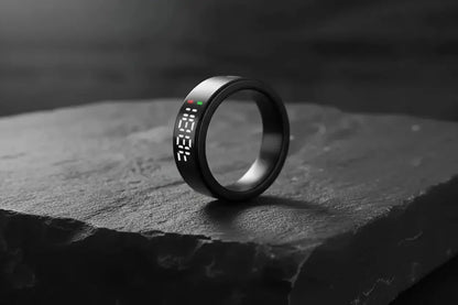 Gwenland Smart Ring Health Ring - Smart Rings for Women Men Fitness Tracker Ring with LED Display Screen Sleep Tracker Ring Compatible with iOS/Android Activity Tracker/Heart Rate/SpO2/Sleep/Step The Blue Coil