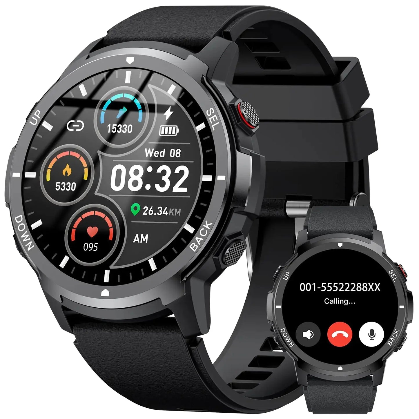 ICHPULG Smart Watches for Men with 4 Buttons 1.43 AMOLED Fitness Watch