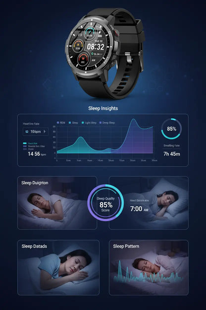 ICHPULG Smart Watches for Men with 4 Buttons 1.43 AMOLED Fitness Watch