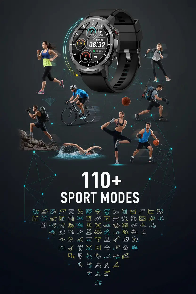 ICHPULG Smart Watches for Men with 4 Buttons 1.43 AMOLED Fitness Watch