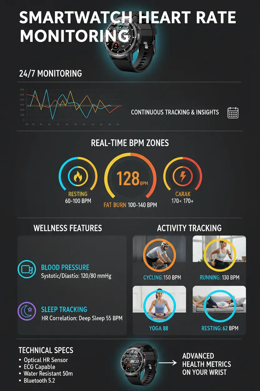 ICHPULG Smart Watches for Men with 4 Buttons 1.43 AMOLED Fitness Watch