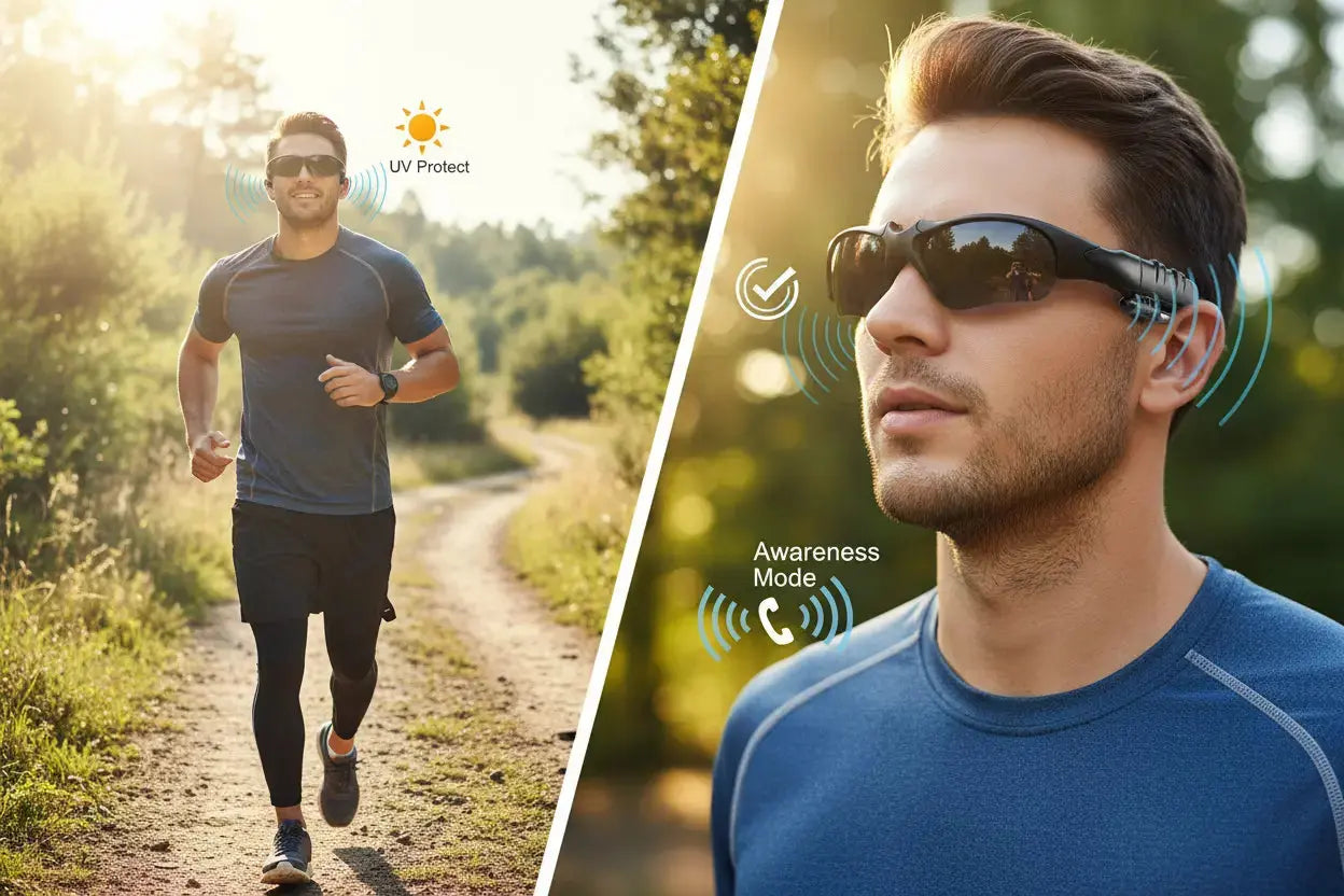 JLXINMET Wireless Sunglasses Smart Glasses for Outdoor Activities - The Blue Coil Smart Glasses 