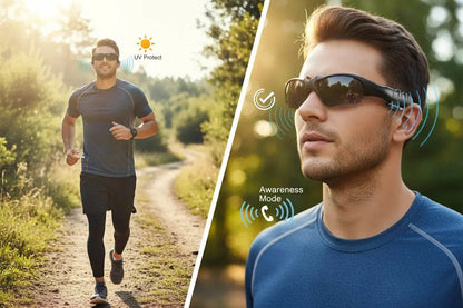 JLXINMET Wireless Sunglasses Smart Glasses for Outdoor Activities - The Blue Coil Smart Glasses 
