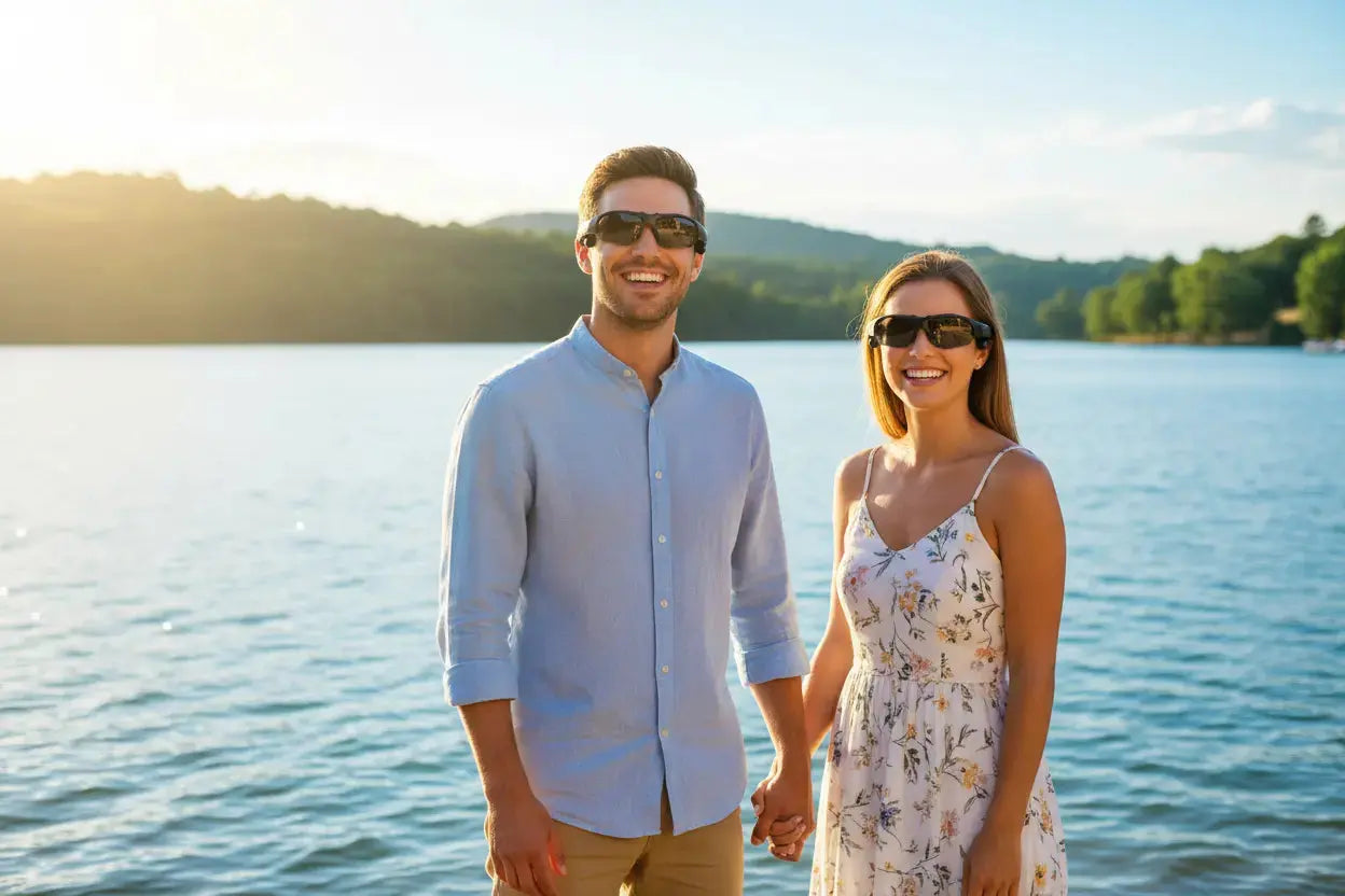 JLXINMET Wireless Sunglasses Smart Glasses for Outdoor Activities The Blue Coil