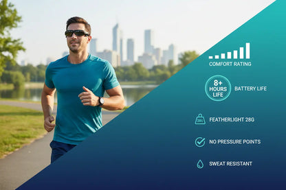 JLXINMET Wireless Sunglasses Smart Glasses for Outdoor Activities The Blue Coil