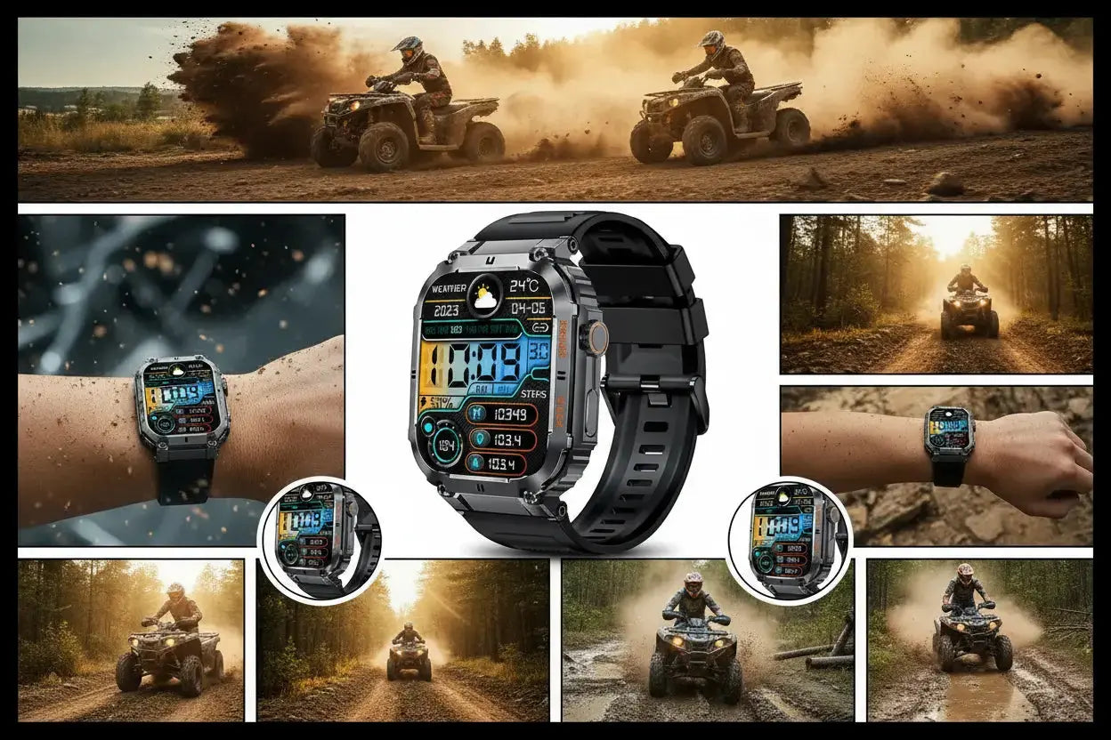 KACLUT Smart Watch - Rugged 2 Inch Smart Watch for Android Phones The Blue Coil