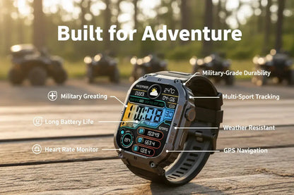 KACLUT Smart Watch - Rugged 2 Inch Smart Watch for Android Phones The Blue Coil