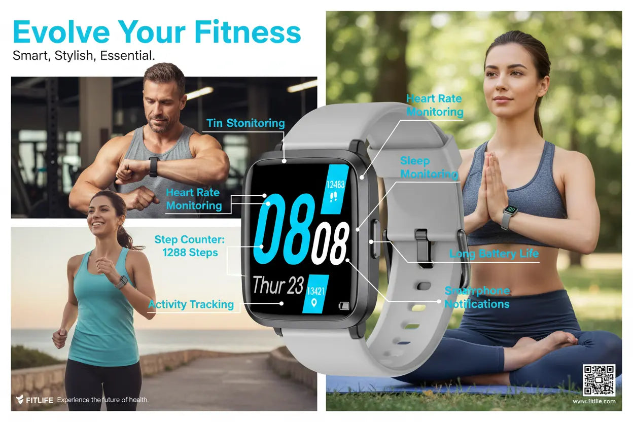 LIVIKEY Smart Watch for Men Women Fitness Tracker with Heart Rate Monitor The Blue Coil