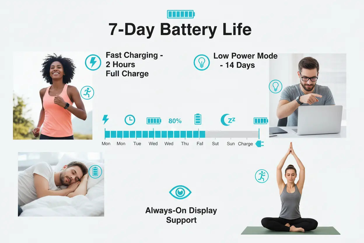 LIVIKEY Smart Watch for Men Women Fitness Tracker with Heart Rate Monitor The Blue Coil