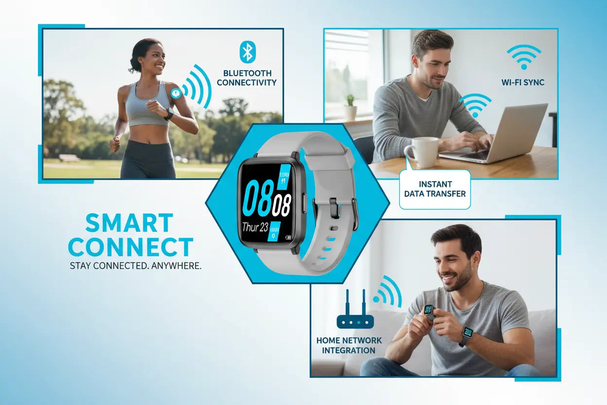 LIVIKEY Smart Watch for Men Women Fitness Tracker with Heart Rate Monitor The Blue Coil