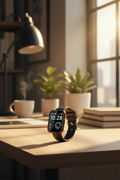 LOJUSIMEH Smart Watch for Men Women Fitness: 1.9" Bluetooth Call Smartwatch for Smart Phone (Charcoal Black) The Blue Coil