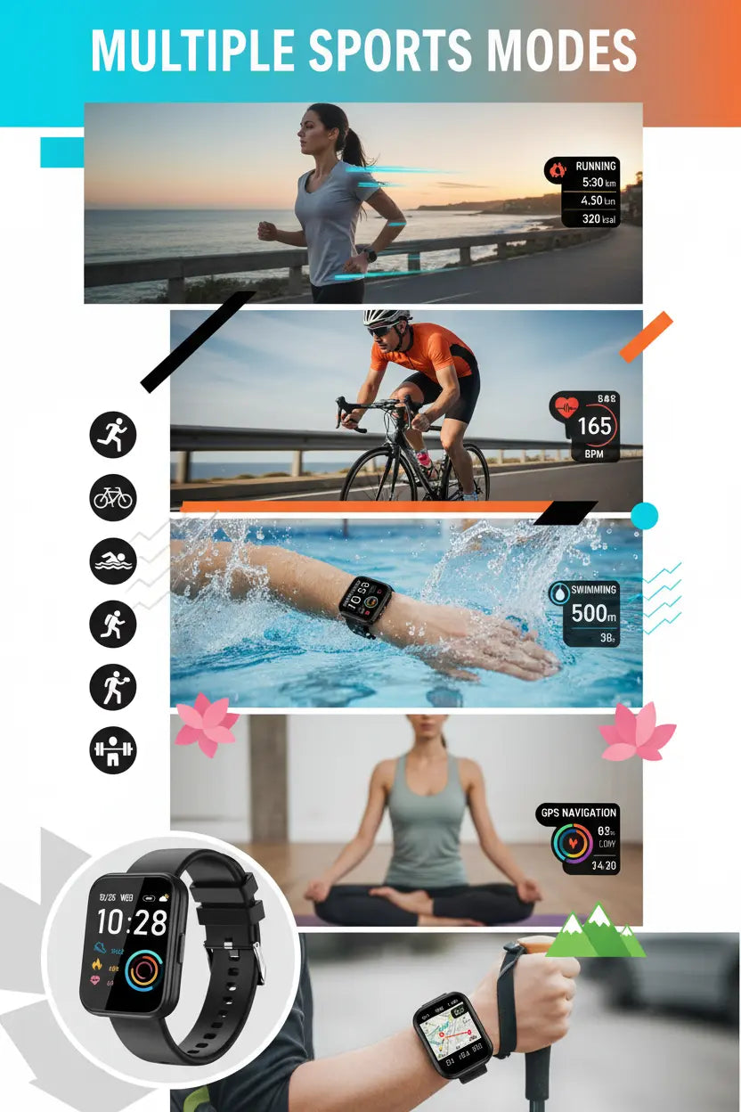 LOJUSIMEH Smart Watch for Men Women Fitness: 1.9" Bluetooth Call Smartwatch for Smart Phone (Charcoal Black) The Blue Coil