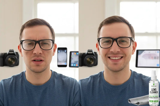 Lens Cleaner Spray Kit – Green Oak Professional Lens Cleaner Spray with Microfiber Cloths – Best for Eyeglasses Cameras and Lenses - Safely Cleans Fingerprints Dust Oil (8oz 4-Pack) The Blue Coil