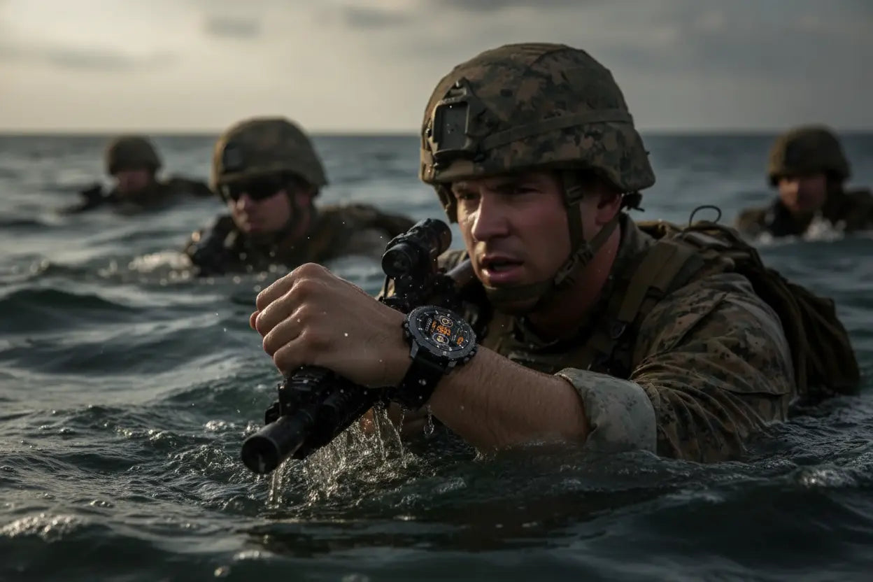 Military Smart Watch for Men - 1.46 AMOLED/500mAh Fitness Tracker The Blue Coil