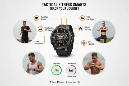 Military Smart Watch for Men - 1.46 AMOLED/500mAh Fitness Tracker The Blue Coil