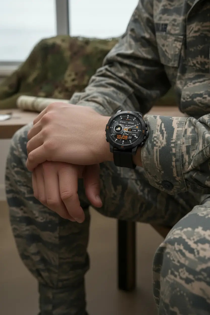 Military Smart Watch for Men - 1.46 AMOLED/500mAh Fitness Tracker The Blue Coil