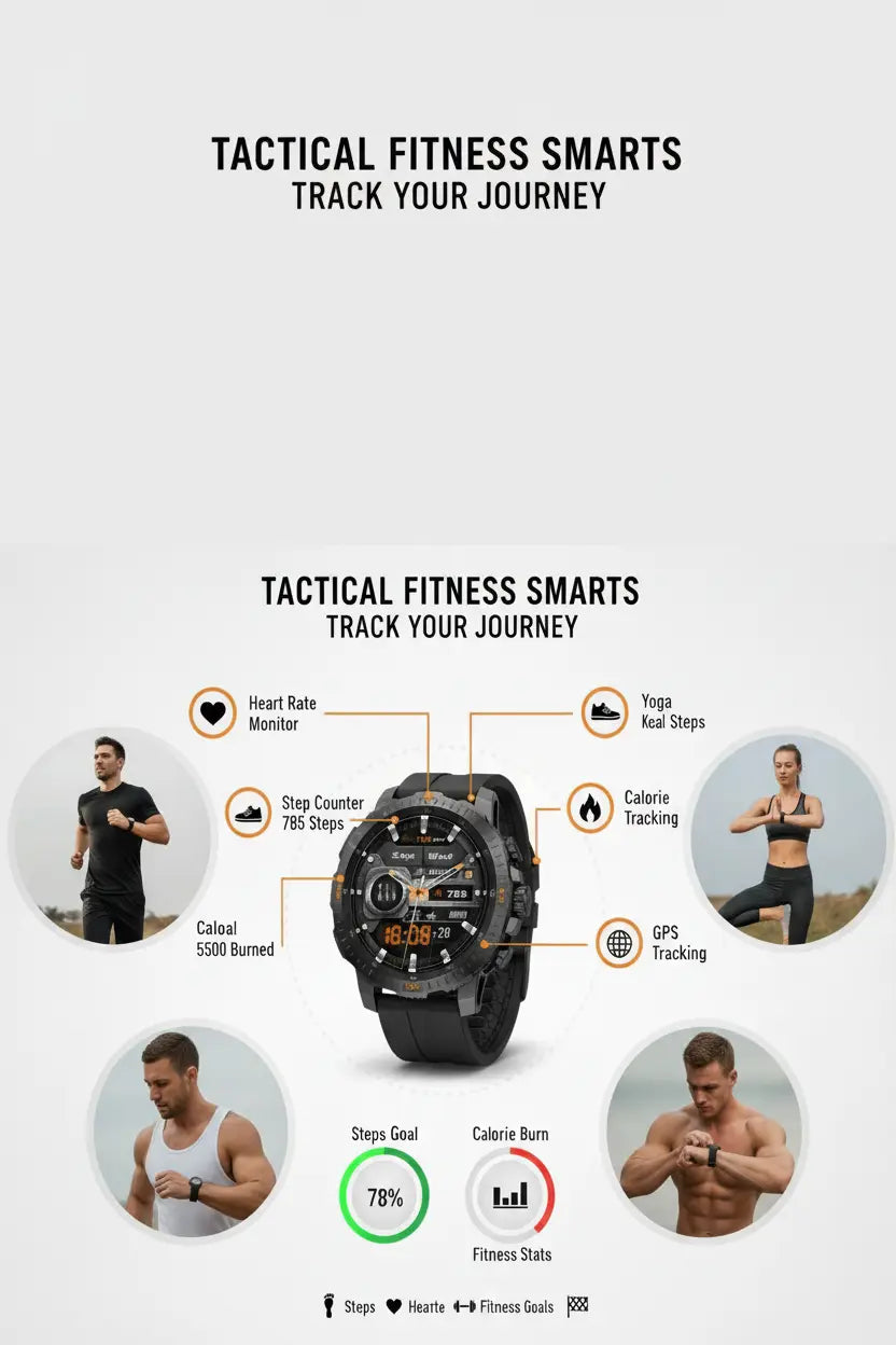 Military Smart Watch for Men - 1.46 AMOLED/500mAh Fitness Tracker The Blue Coil