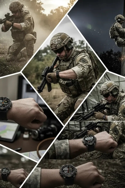 Military Smart Watch for Men - 1.46 AMOLED/500mAh Fitness Tracker The Blue Coil